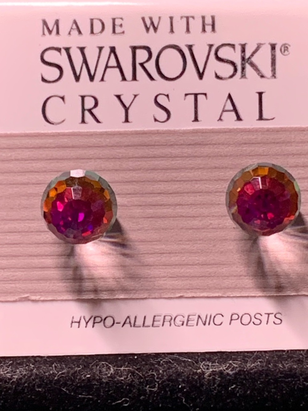 Swarovski Fuchsia Aurora Stud Earrings